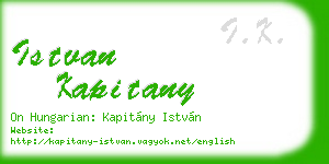 istvan kapitany business card